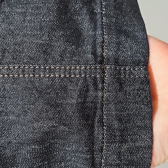 NWT, Axcess, (Liz Claiborne Co),Black Shimmery, Pleated Denim Skirt Sz 16, Belt - Picture 15 of 15